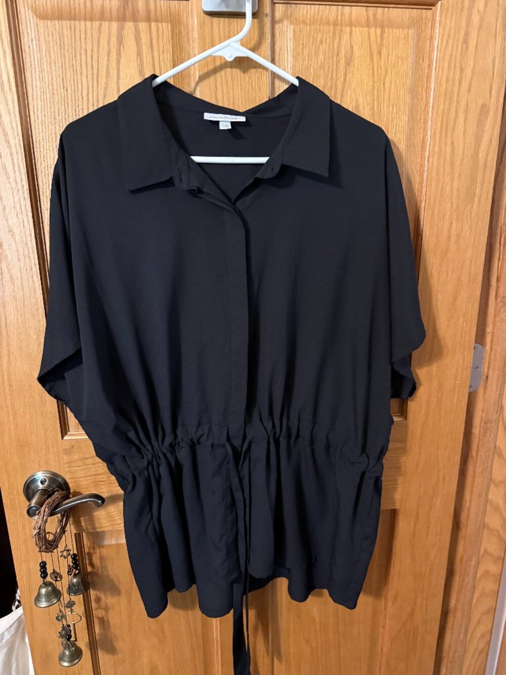 Women's Cinched Wasit Button Down Top